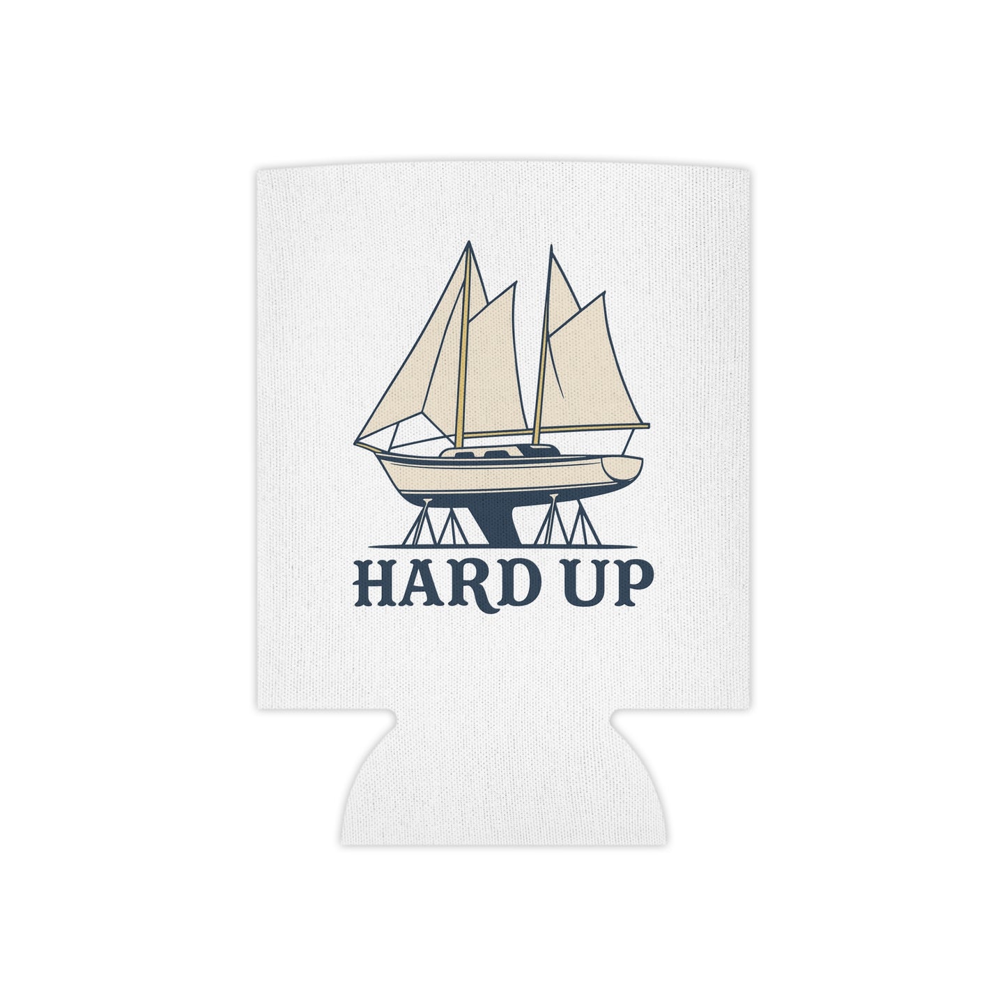 Nautical Beer Can Cooler, Hard Up Sailboat Insulator for Summer BBQs, Beach Days, Boating, Gifts for Sailors
