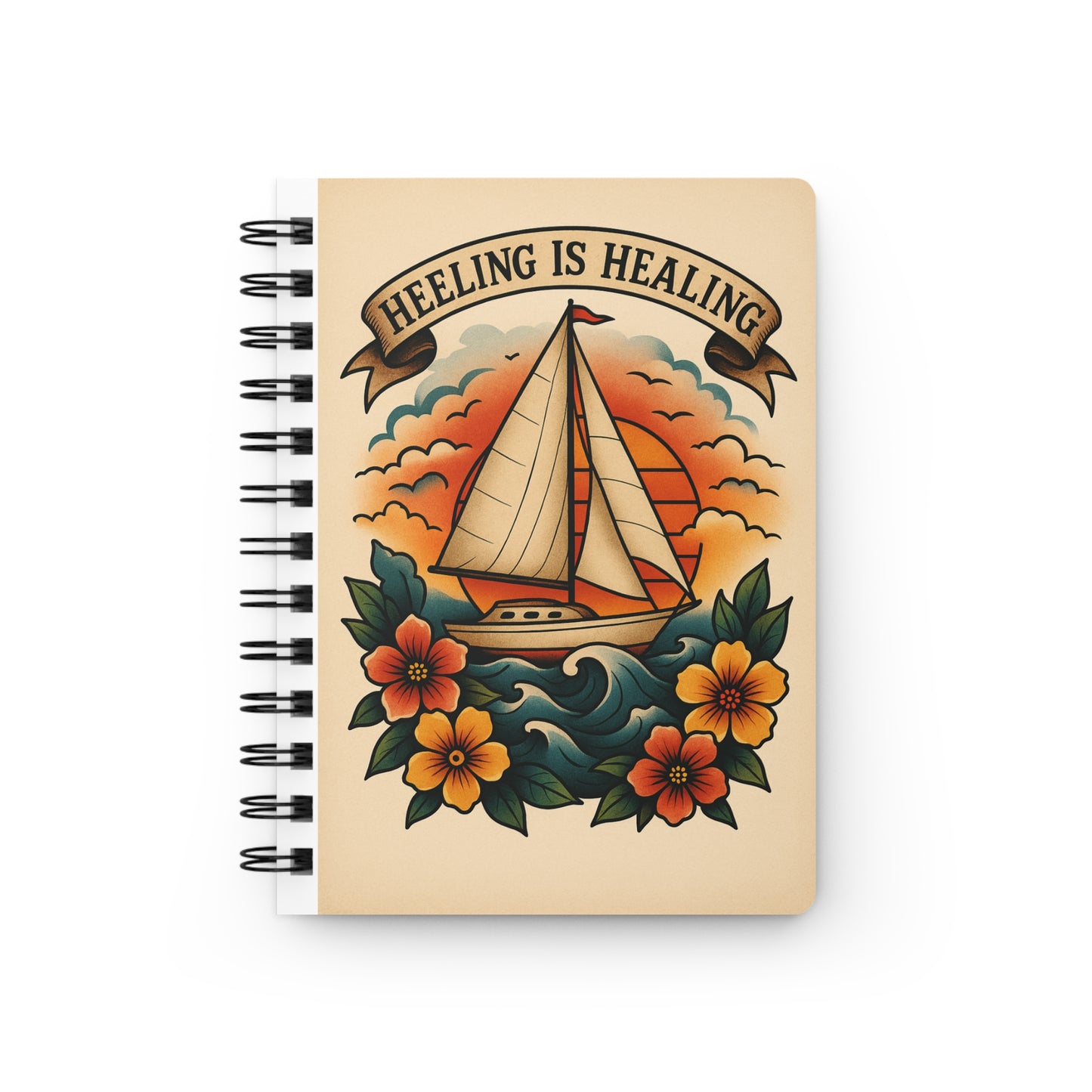 Bohemian Spiral Bound Journal: Heeling is Healing, Gift for Artists, Writers, Nature Lovers, Travel Journal, Self-Care