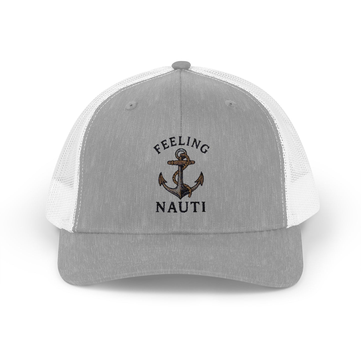 Nautical Snapback Trucker Cap - Feeling Nauti, Beachwear Hat, Summer Accessory, Fishing Cap, Outdoor Adventure Gear