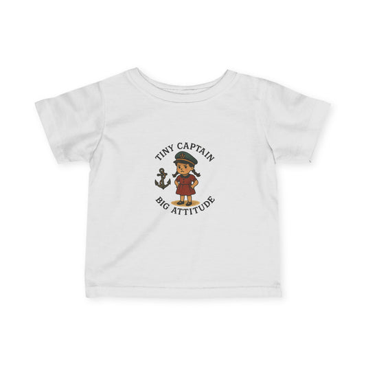 Nautical Baby Tee - "Tiny Captain, Big Attitude"